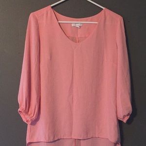 peachy pink blouse